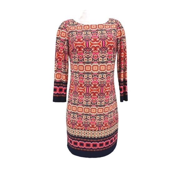 Vince Camuto Dresses & Skirts - Vince Camuto Geometric Print Shift Dress 3/4 Sleeve Womens 6